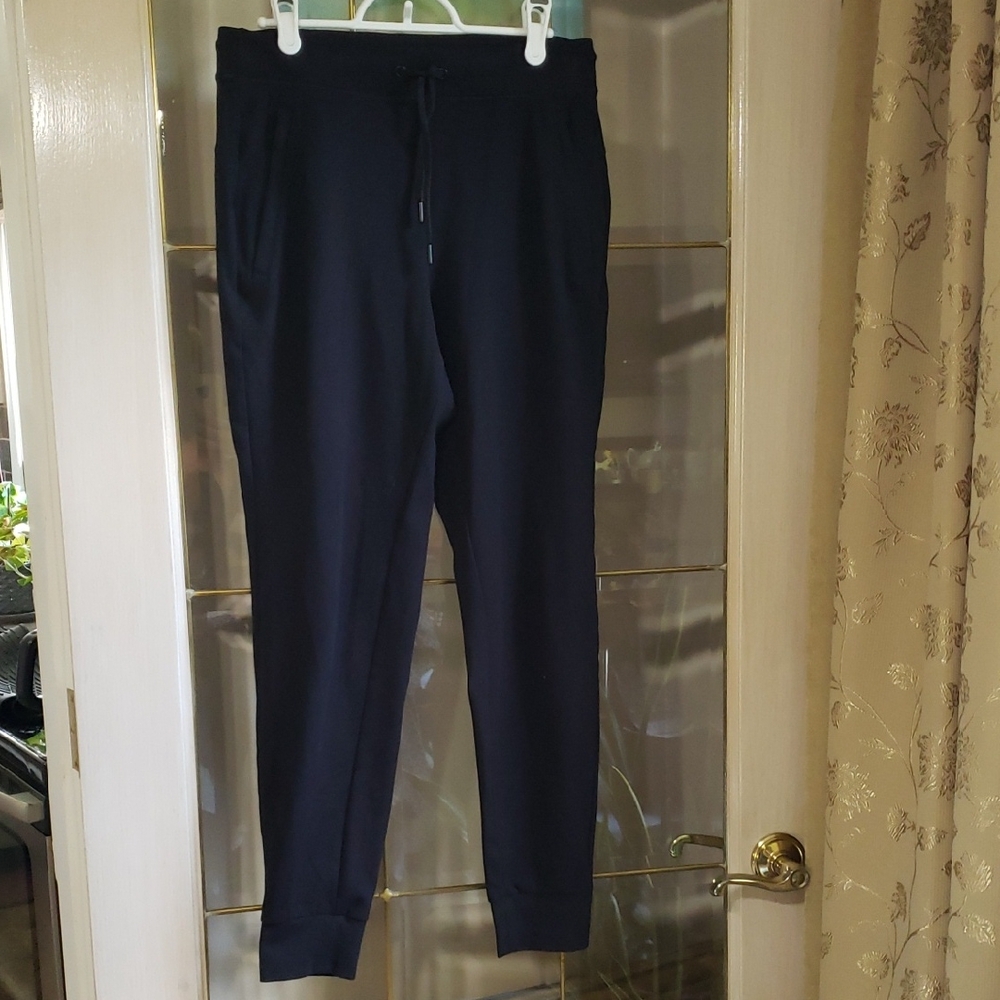 Yogalicious Lux Women's Cuffed Ankle Jogger Pants Navy Pockets Sz S